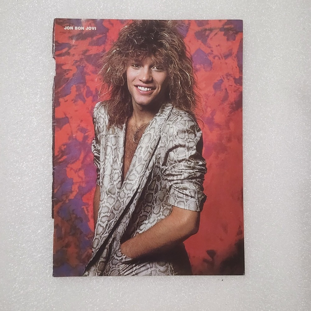 Jon Bon Jovi rock singer colorful vintage poster clipping 8x10 1990s